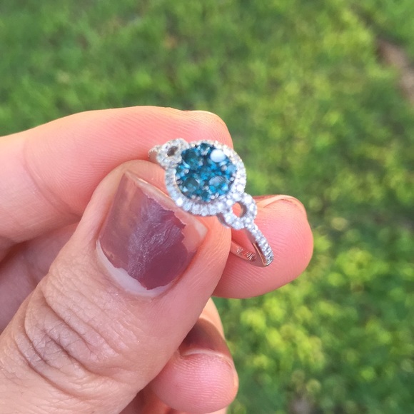 Le Vian genuine blue diamond ring sz 5.5 - Picture 6 of 8